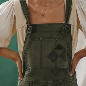 Anthropologie Pilcro The Wanderer Denim Overalls in moss green